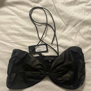 Brand new Black Leather Bralette by Rag & Bone, available in size XS!